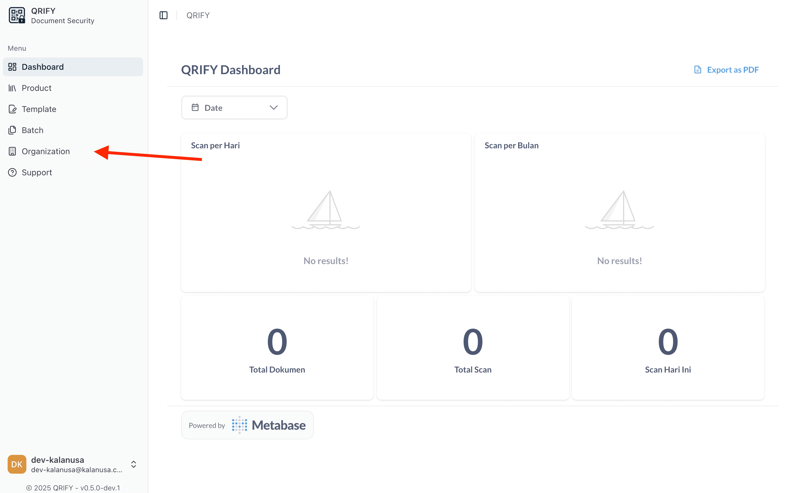 navigate to organization page