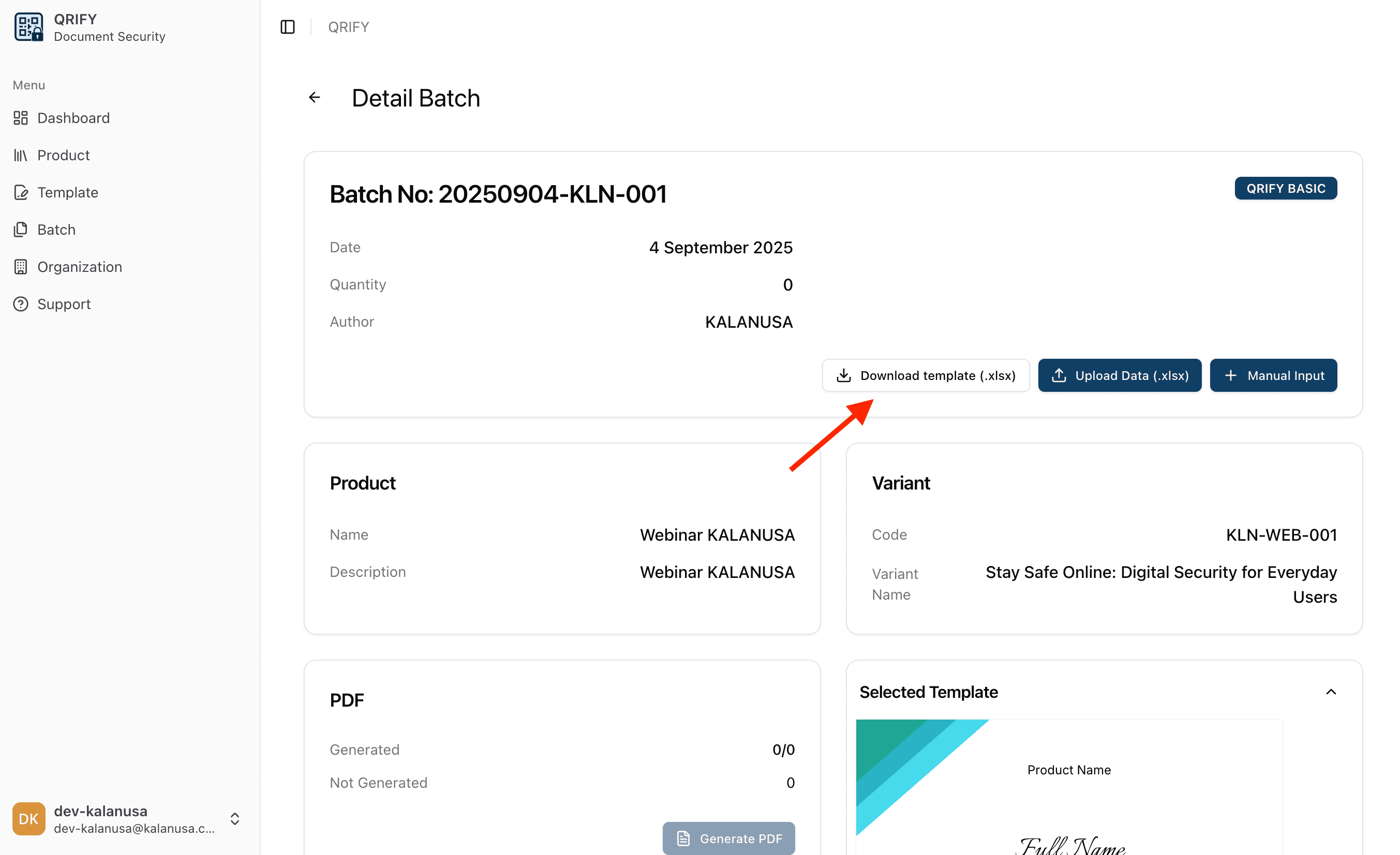 download template xlsx