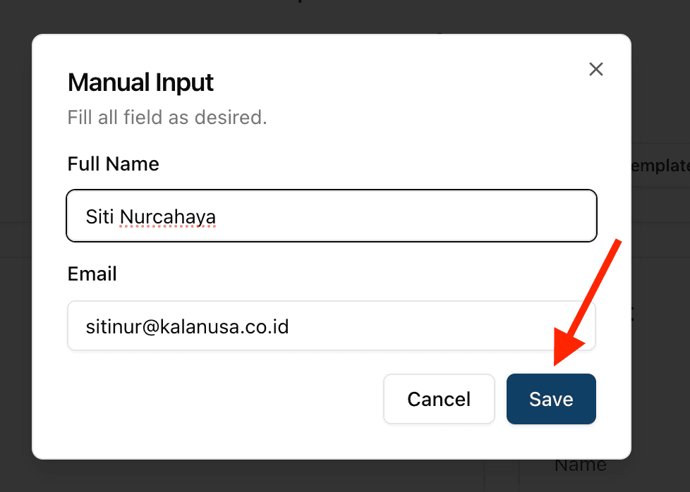 save manual input form