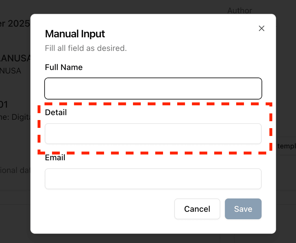 custom variable field