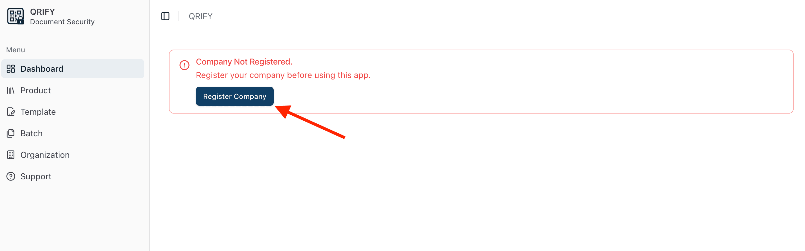 click register company